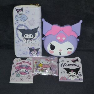 Purple Kuromi Kissy Face Mini Crossbody Bag & Wallet Valentines Gift Set